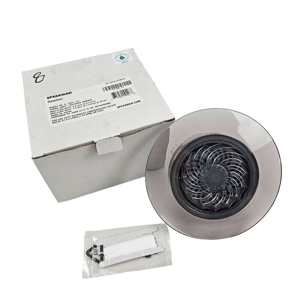 Speakman Reaction S4002 Single Function Shower Head Grey Polished Chrome 2.0GPM